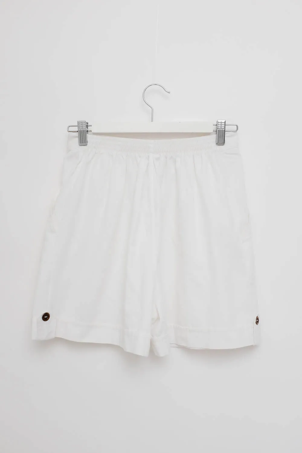 0034_PLEATED WHITE VINTAGE SHORTS