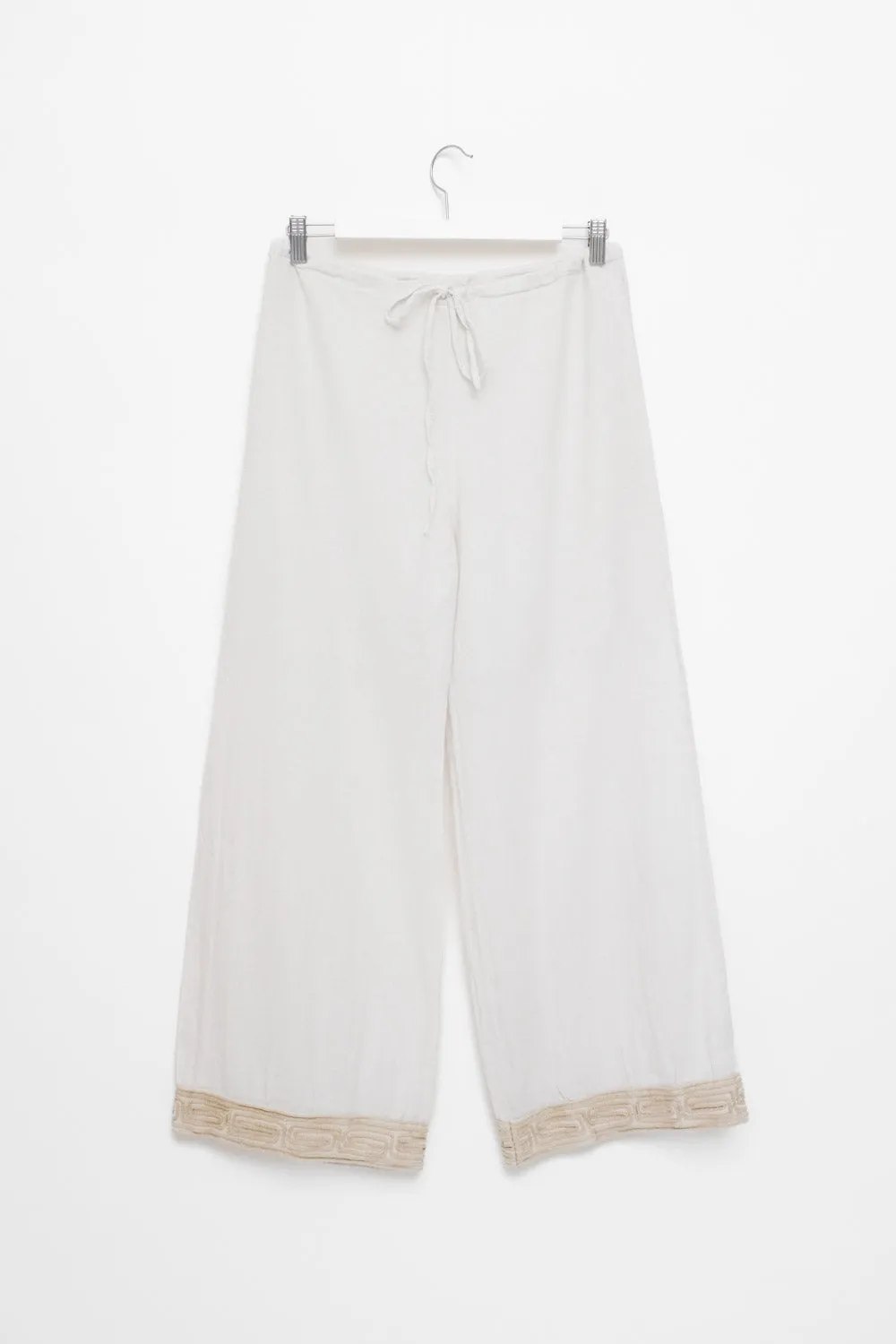 0058_COTTON WIDE LEG WHITE PANTS