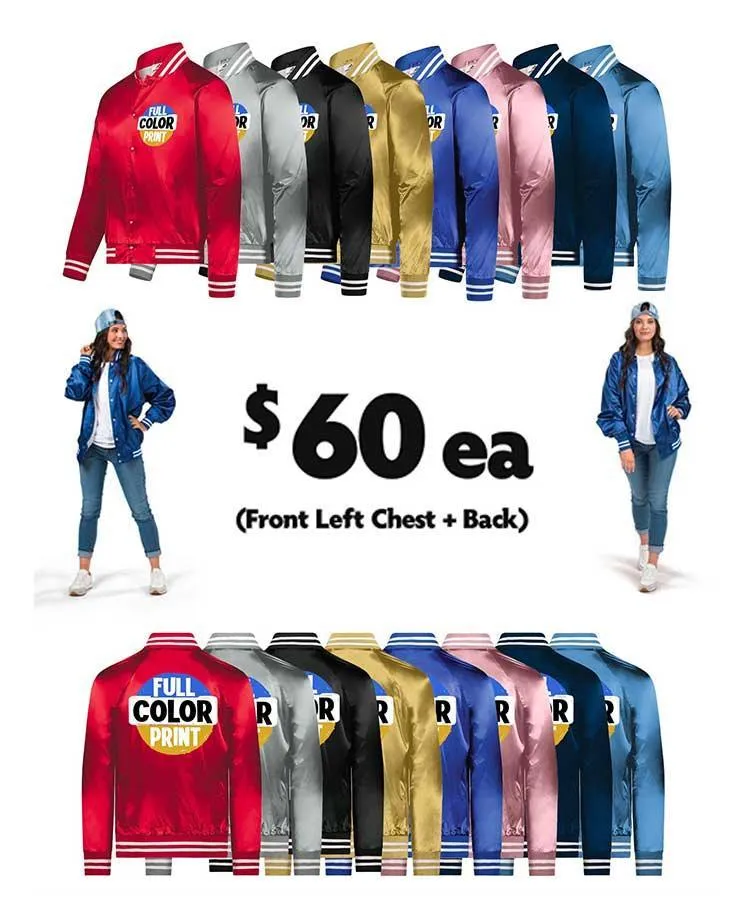 24 Full Color Printed Satin Jackets