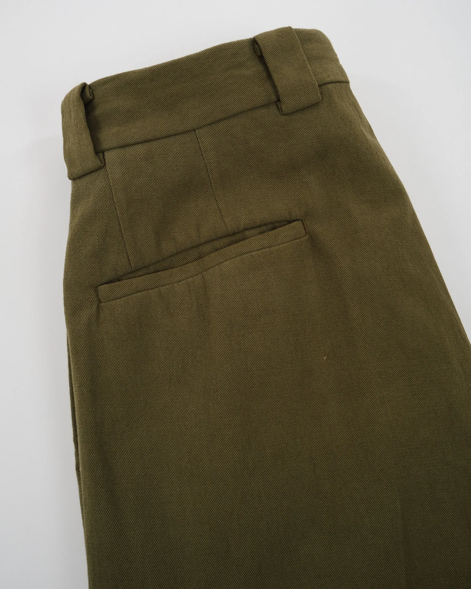 2Pleats Wide Trousers Olive