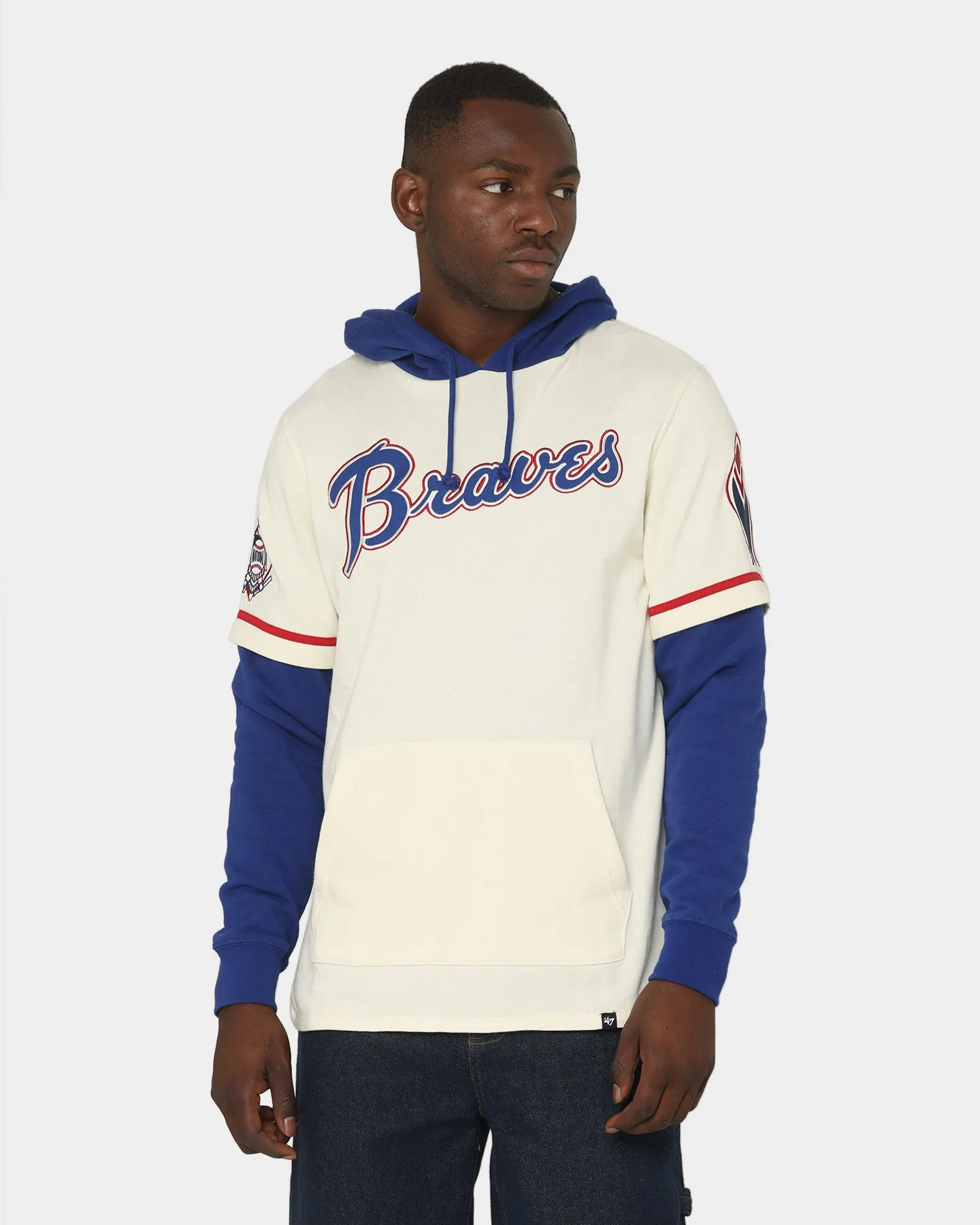 47 Brand Atlanta Braves Shortstop Hoodie Cream