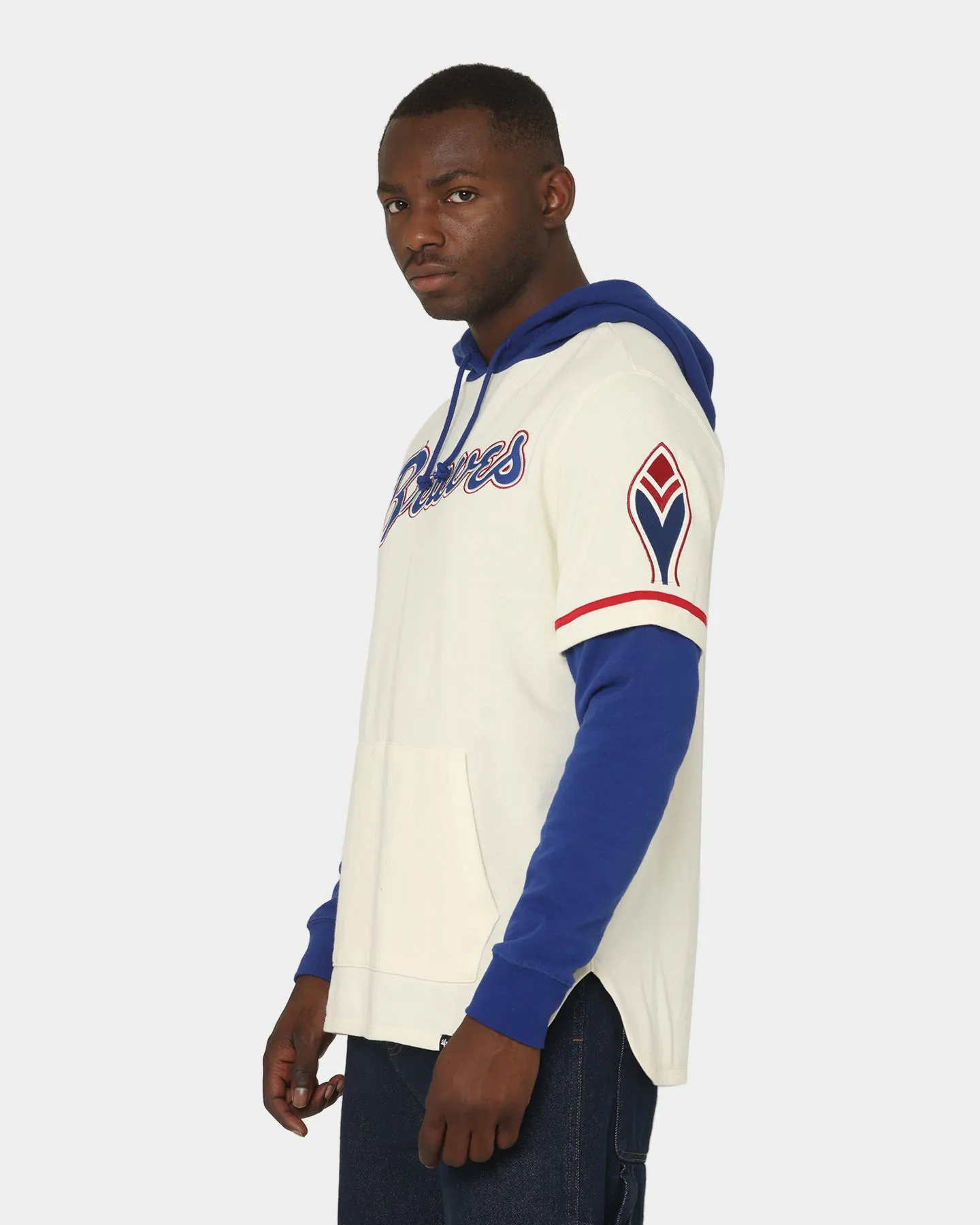 47 Brand Atlanta Braves Shortstop Hoodie Cream