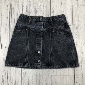 Abercrombie & Fitch Black/Grey Natural Rise Denim Skirt - Hers XS/25