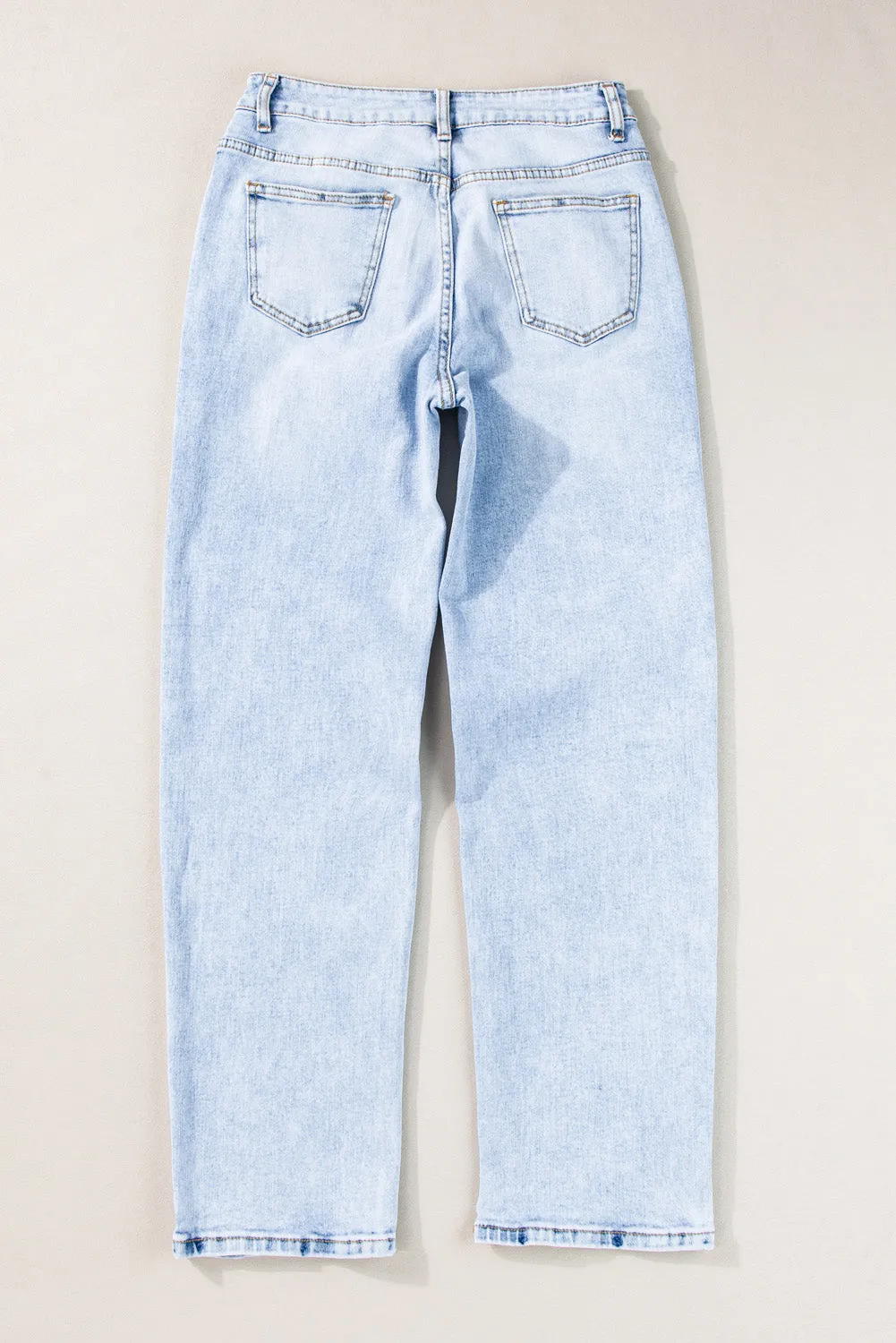 Acid Wash Straight Jeans