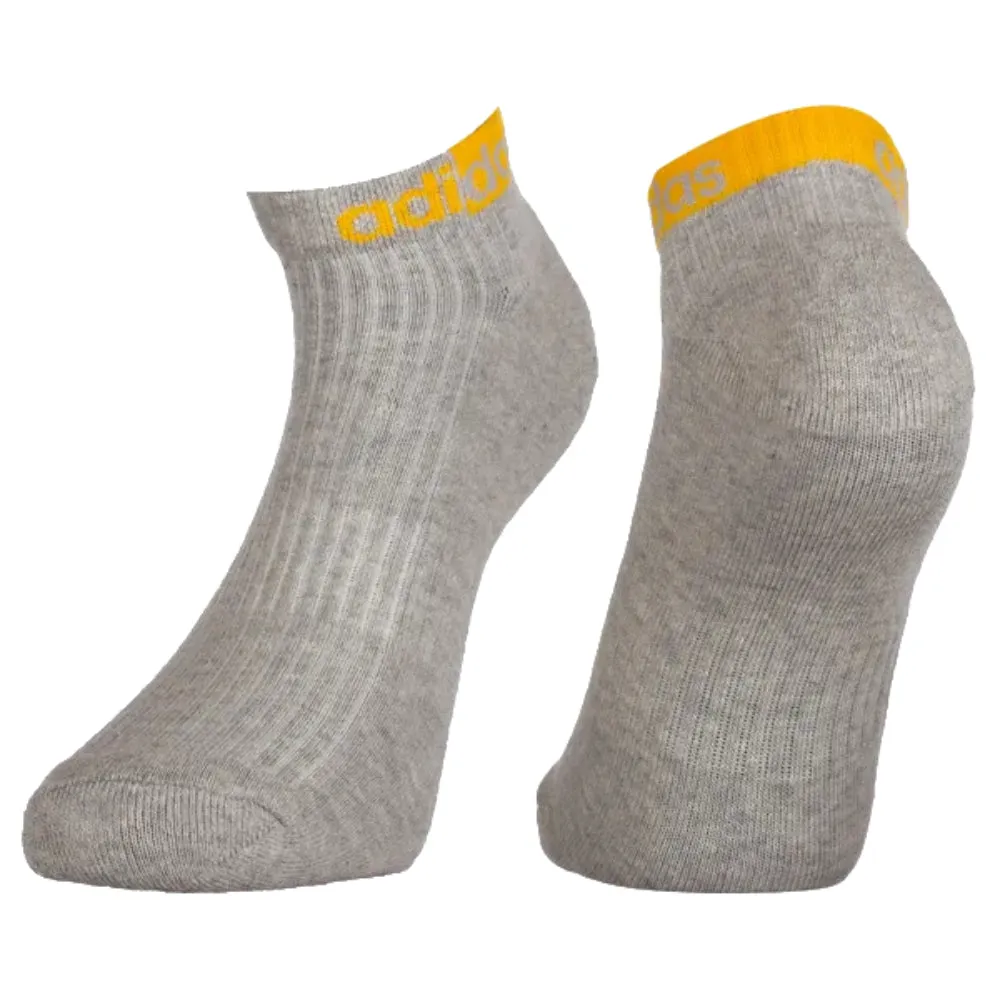 Adidas Men's Heel And Toe Terry Low Cut Socks (White/Light Grey/Anthra Melange)