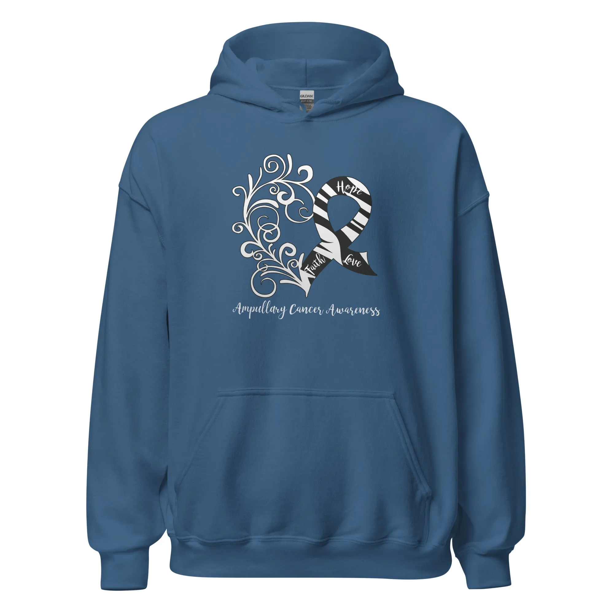 Ampullary Cancer Awareness Heart Hoodie (Several Colors Available)