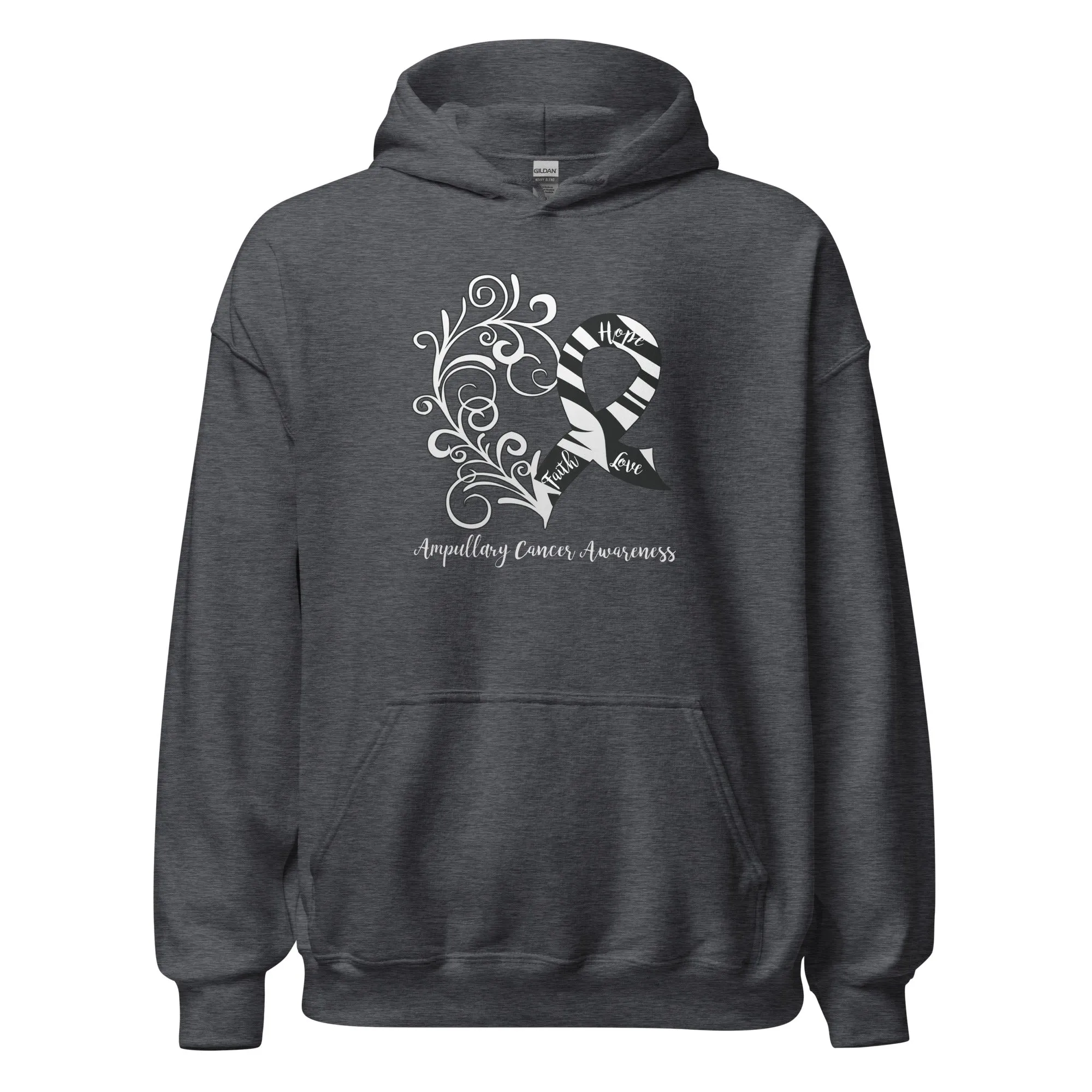 Ampullary Cancer Awareness Heart Hoodie (Several Colors Available)