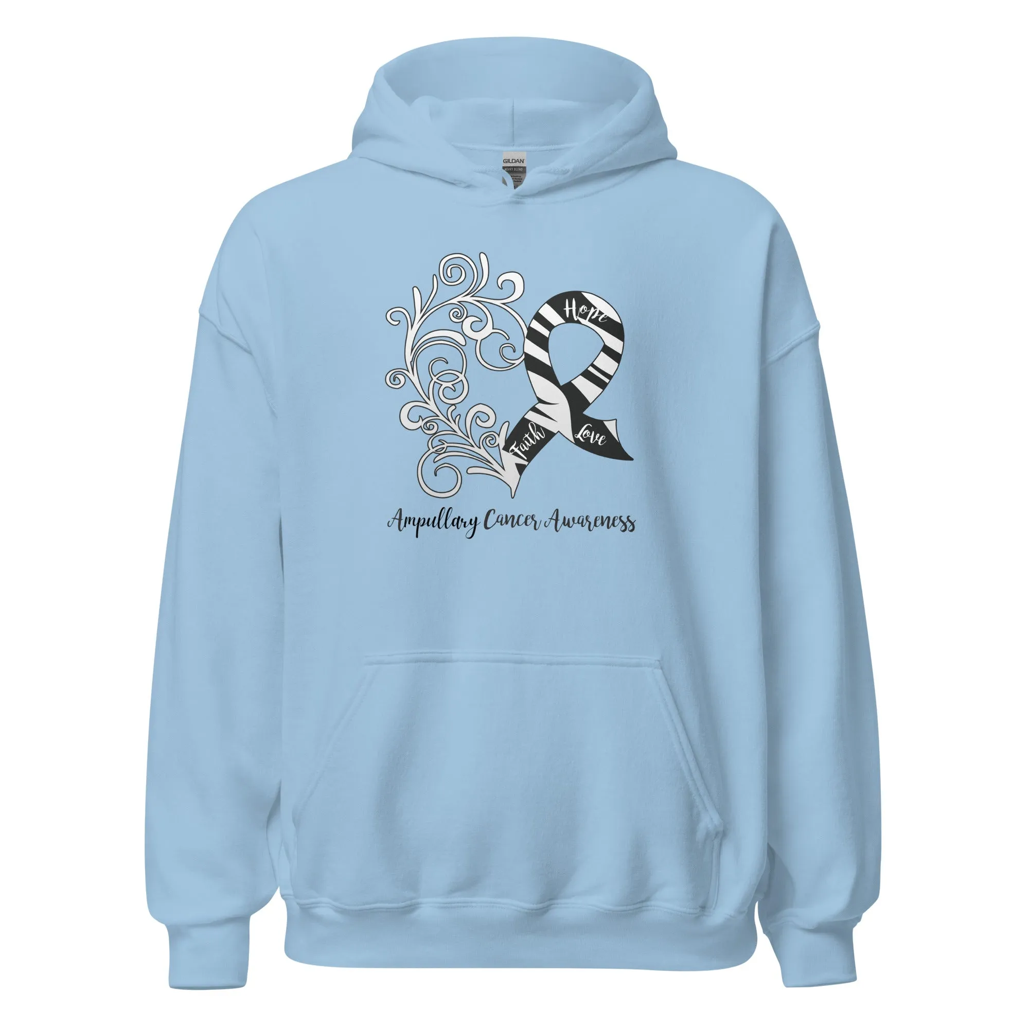 Ampullary Cancer Awareness Heart Hoodie (Several Colors Available)