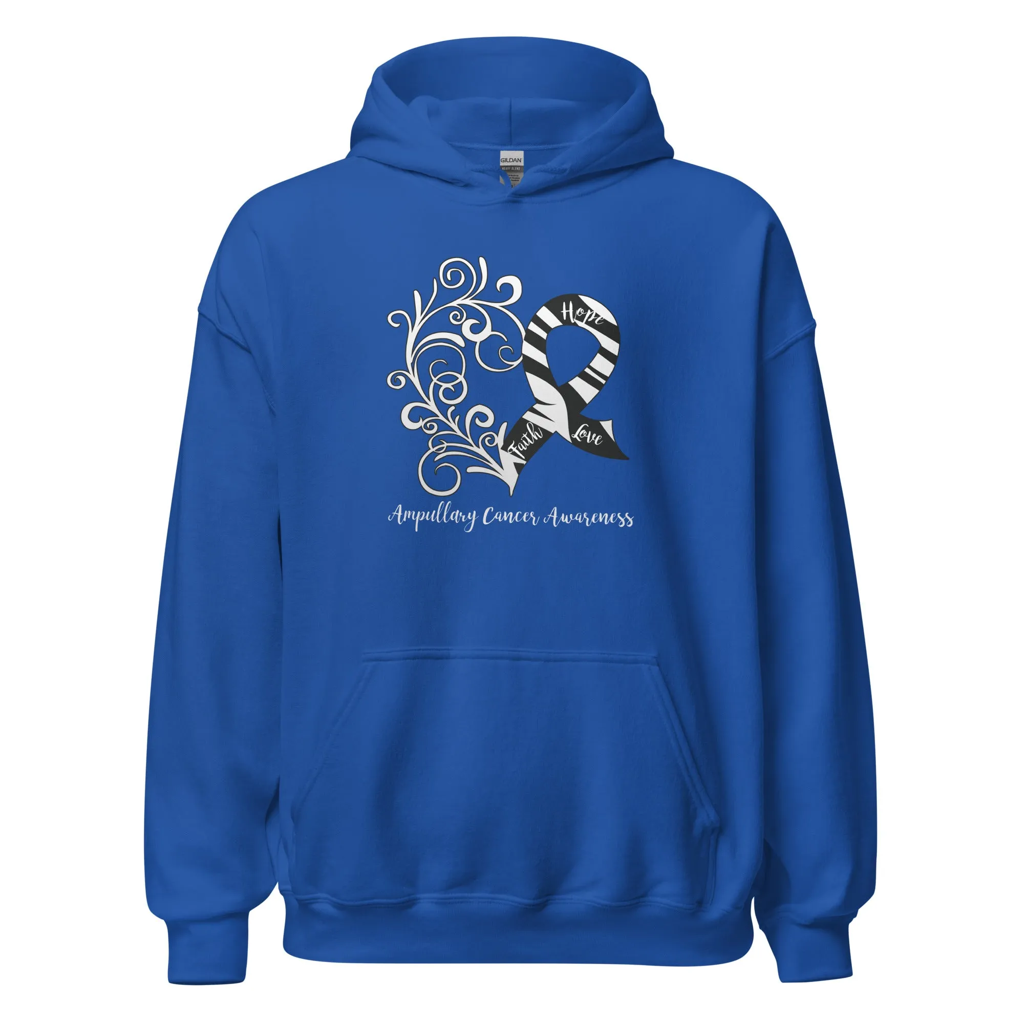 Ampullary Cancer Awareness Heart Hoodie (Several Colors Available)