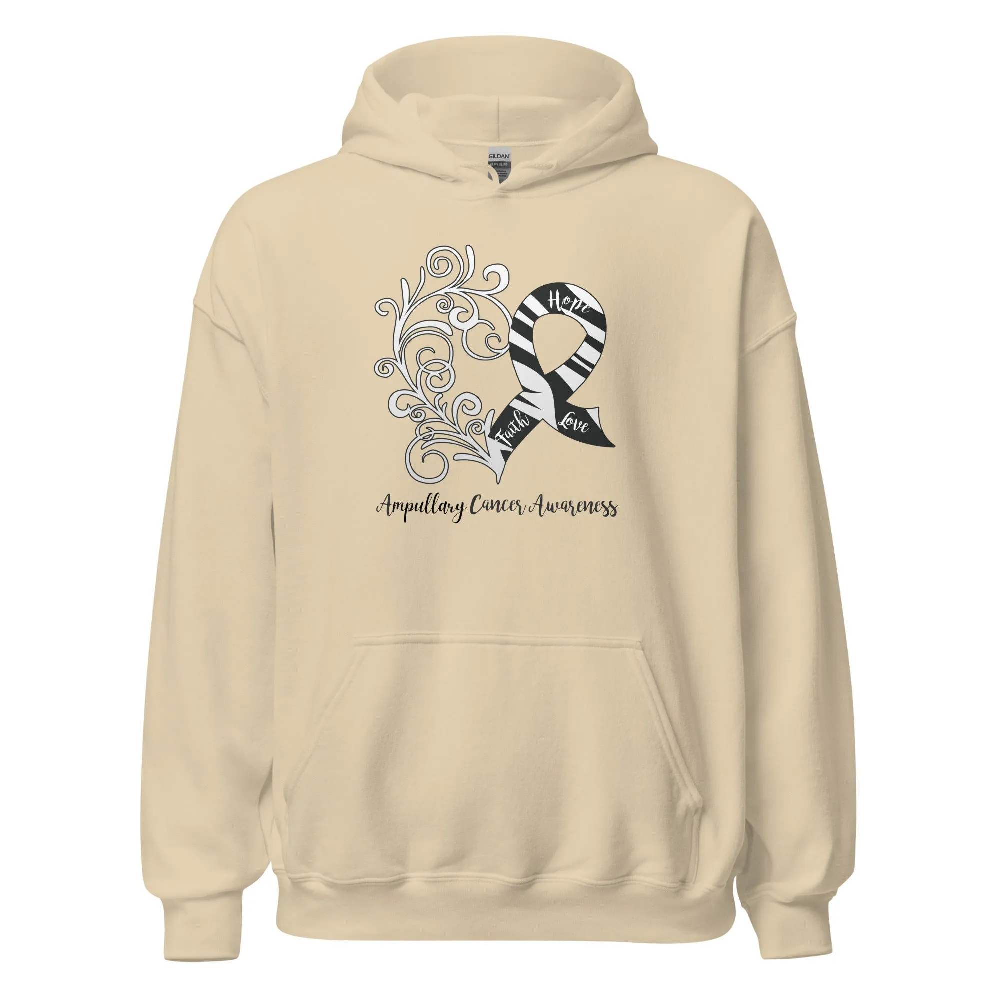 Ampullary Cancer Awareness Heart Hoodie (Several Colors Available)