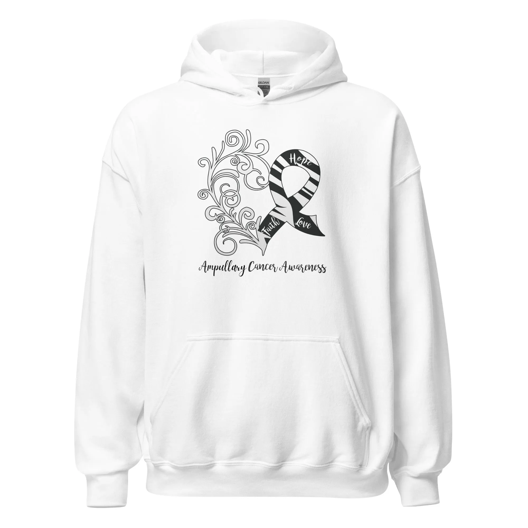 Ampullary Cancer Awareness Heart Hoodie (Several Colors Available)