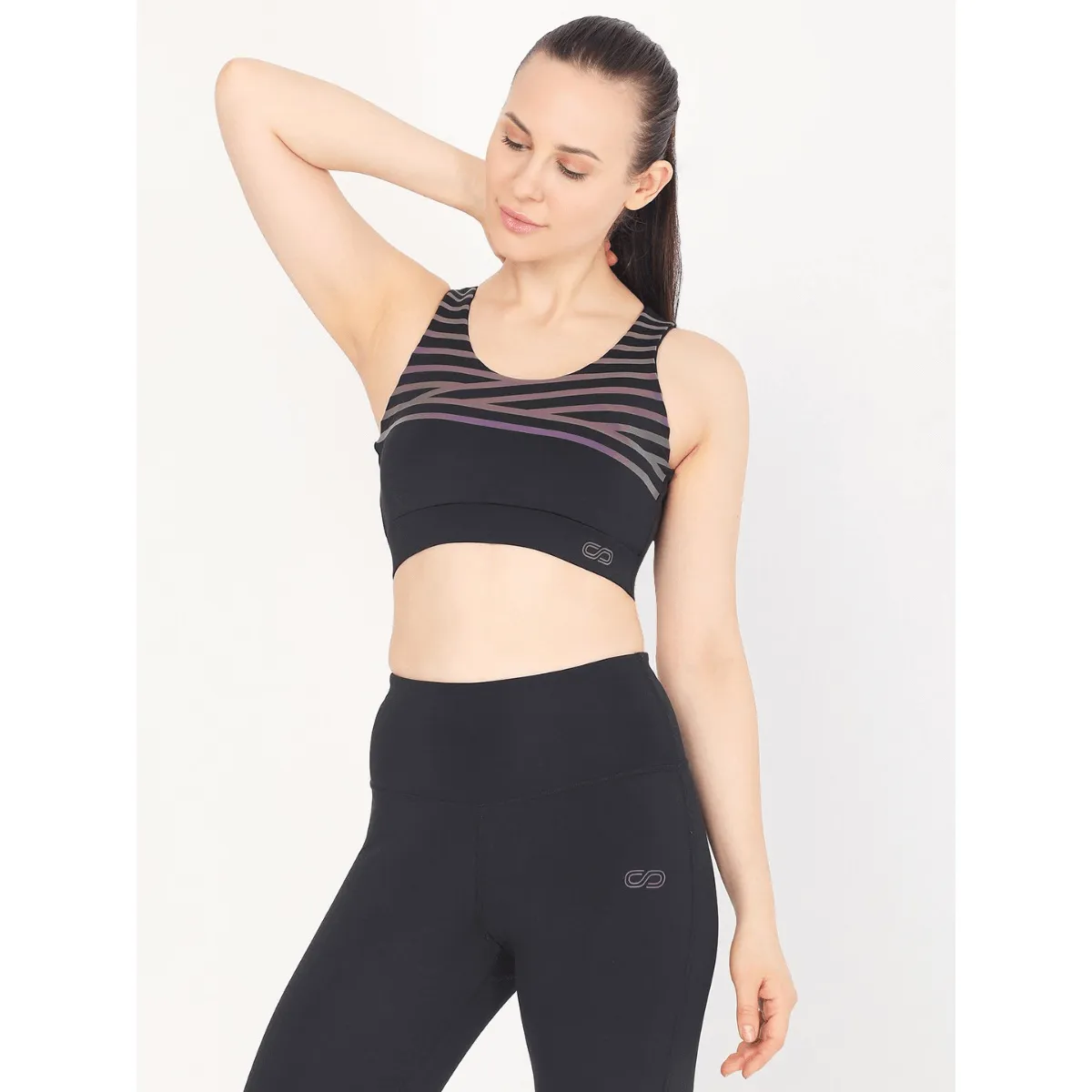 Artemis Reflective Crop Top Black