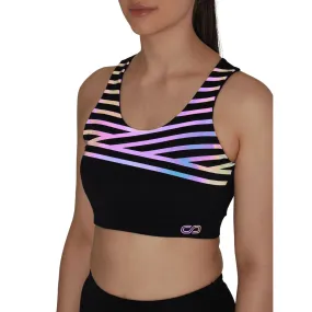 Artemis Reflective Crop Top Black