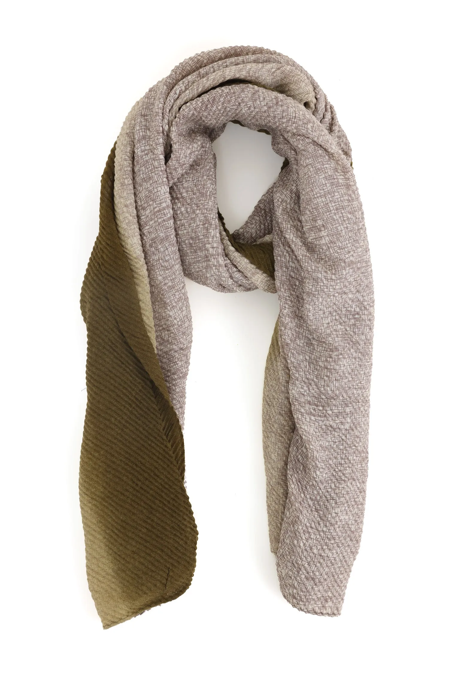 ARTISAN'S WEAVE SCARF-BEIGE-OLIVE