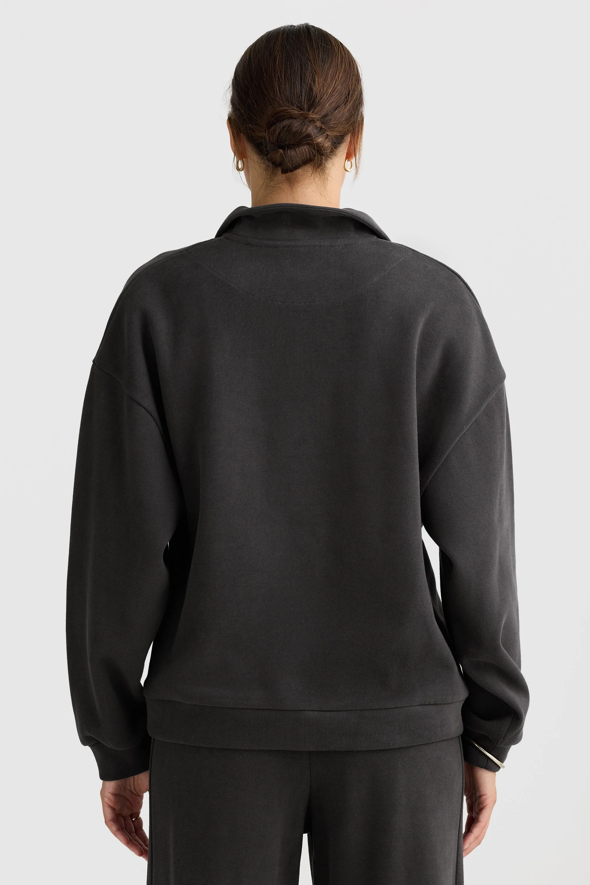 Ava Polo Sweater Washed Black