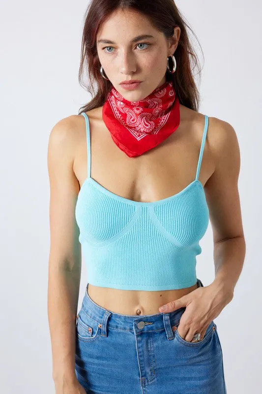 Baby Blue Knit Crop Top