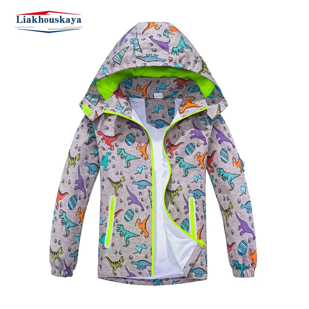 Baby Boys Zip Dinosaur Pattern Fleece Jackets