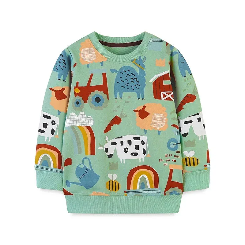 Baby Girl 2-8T Farmhouse Animals 3D Sweater