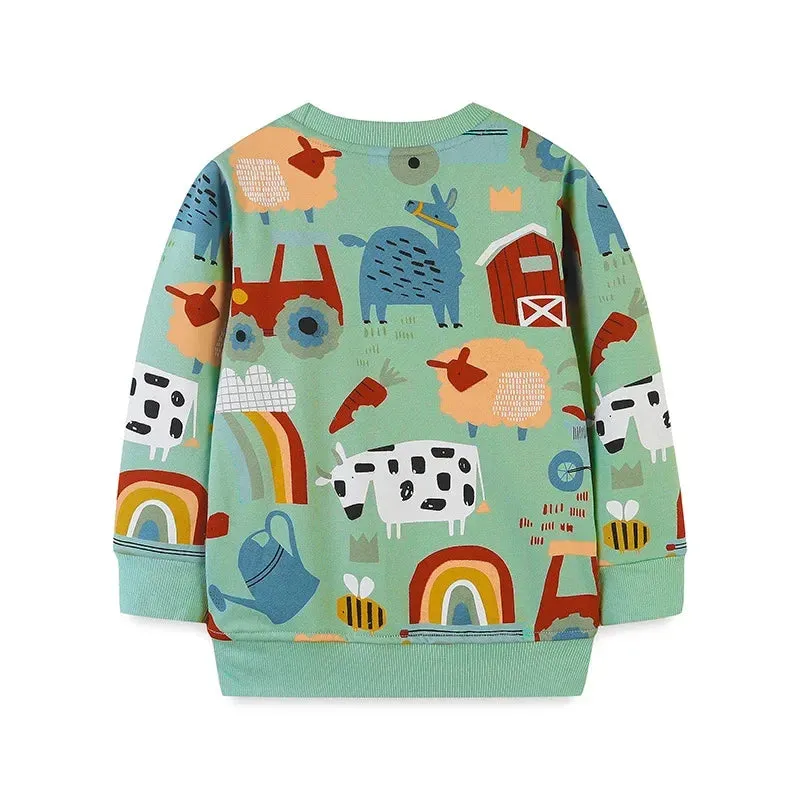 Baby Girl 2-8T Farmhouse Animals 3D Sweater