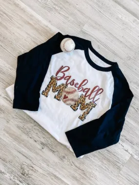 Baseball Mom Leopard Tee