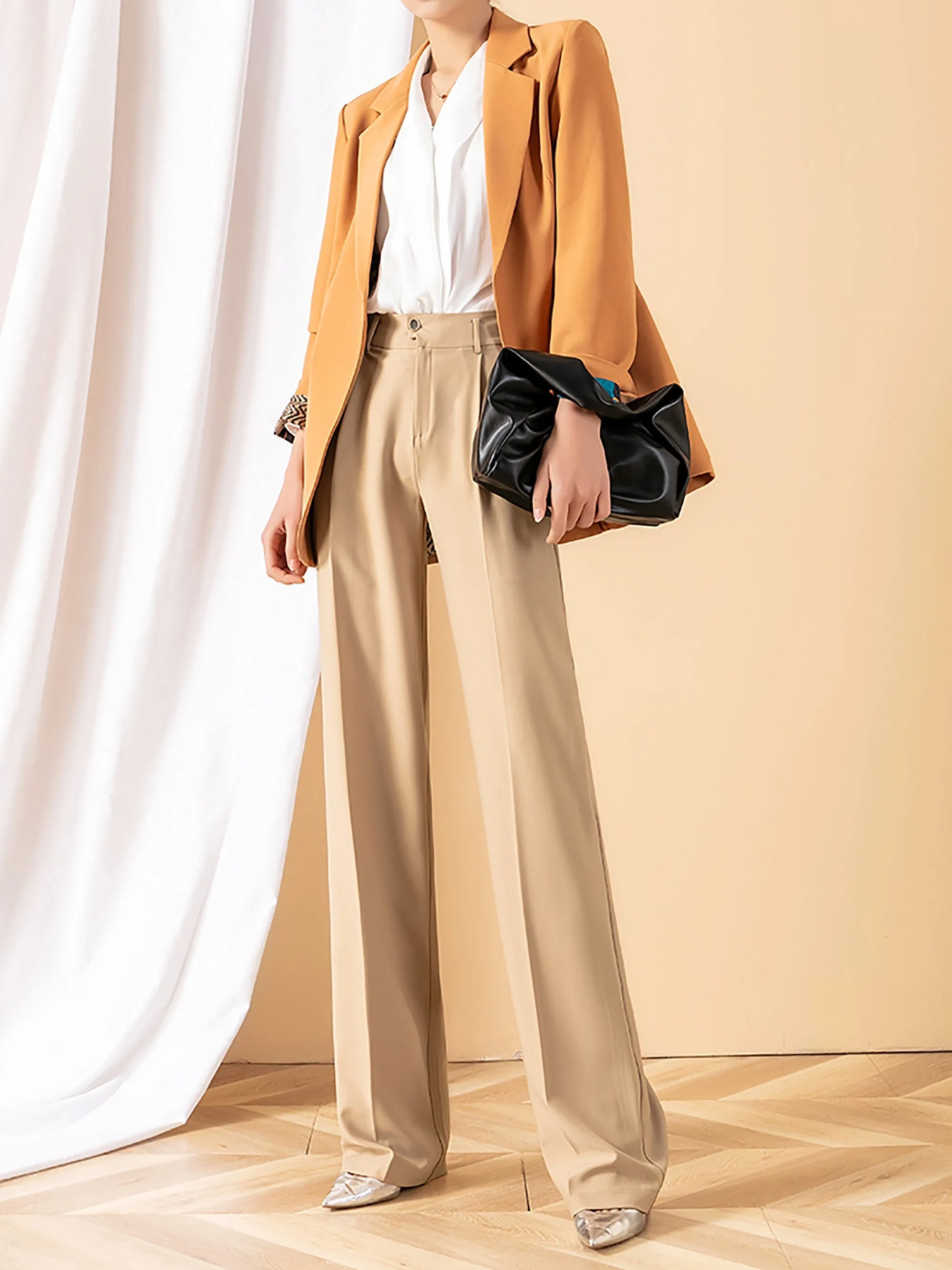 Belted Relaxed Full Length Pants