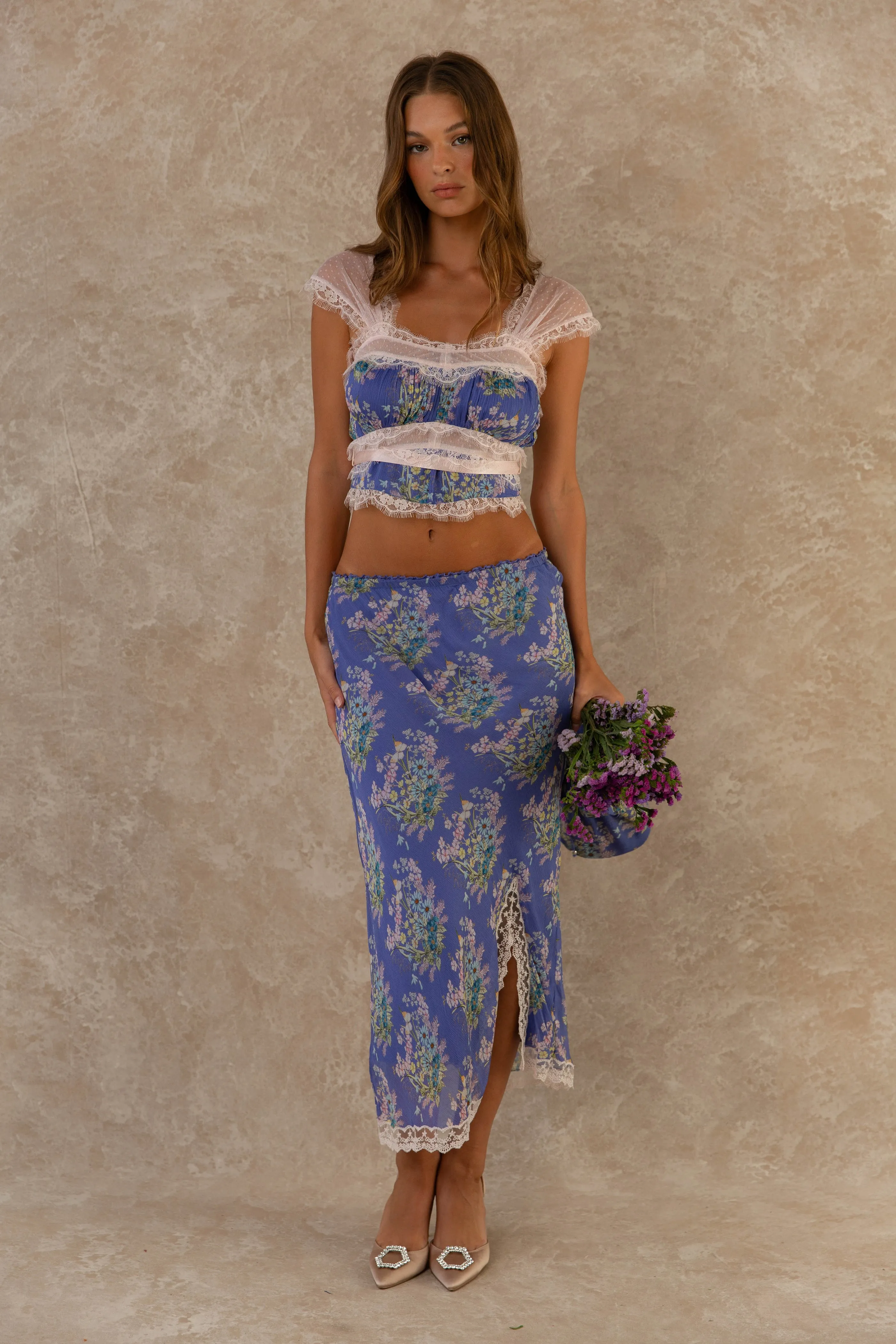 Bias Maxi Skirt - Sweet Pea