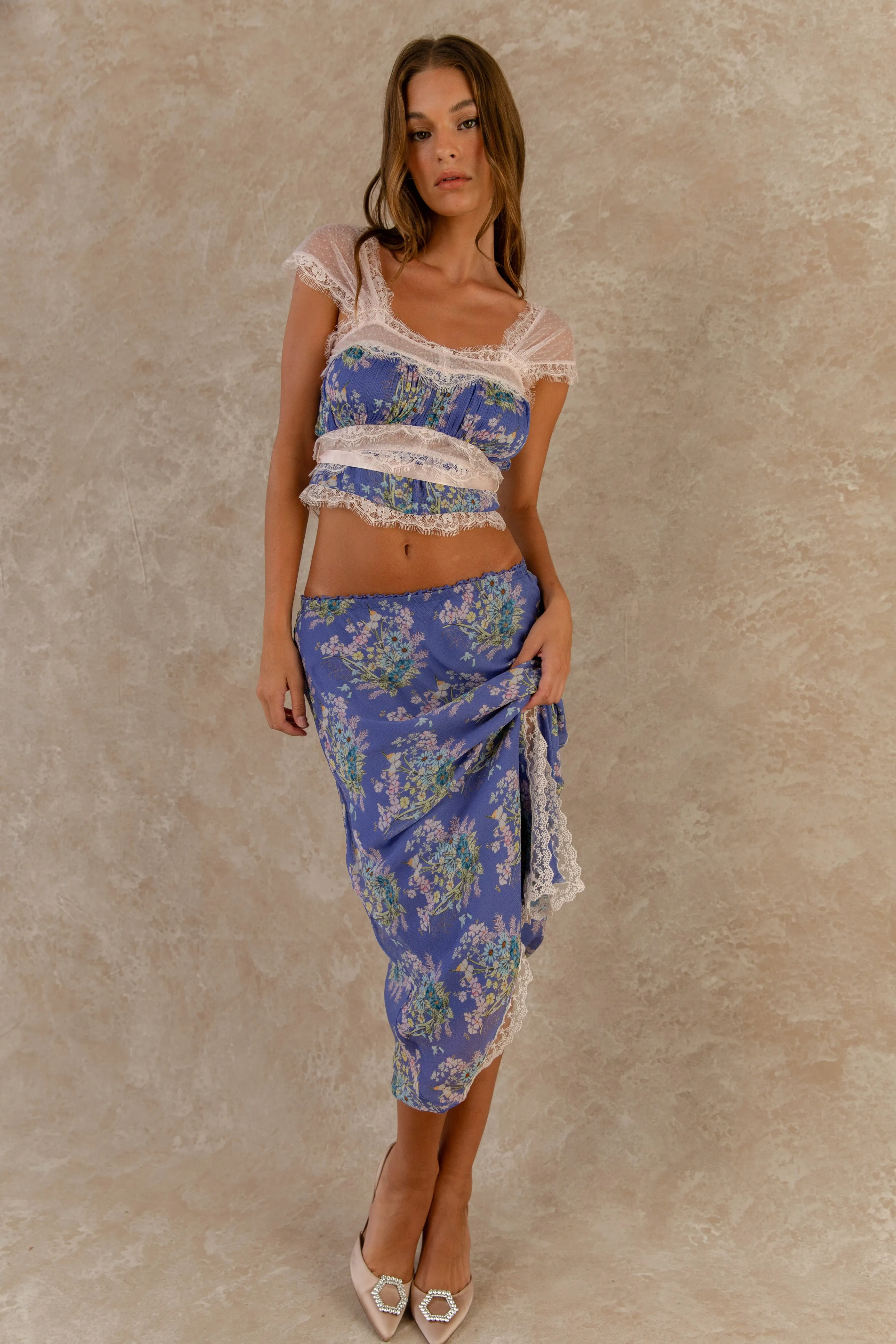 Bias Maxi Skirt - Sweet Pea