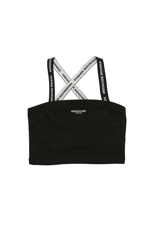 Black Strapped Crop Top