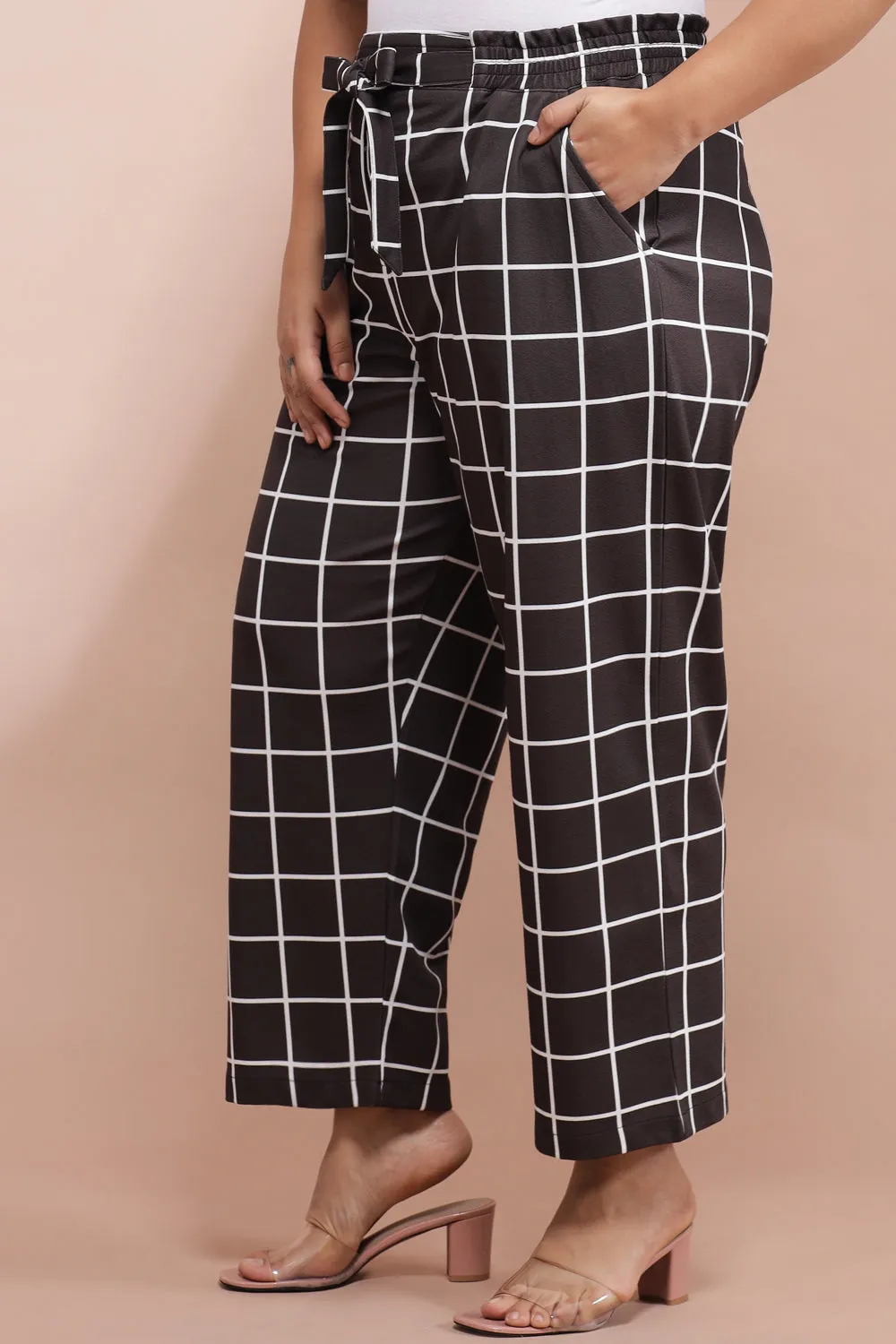 Black White Check Pants