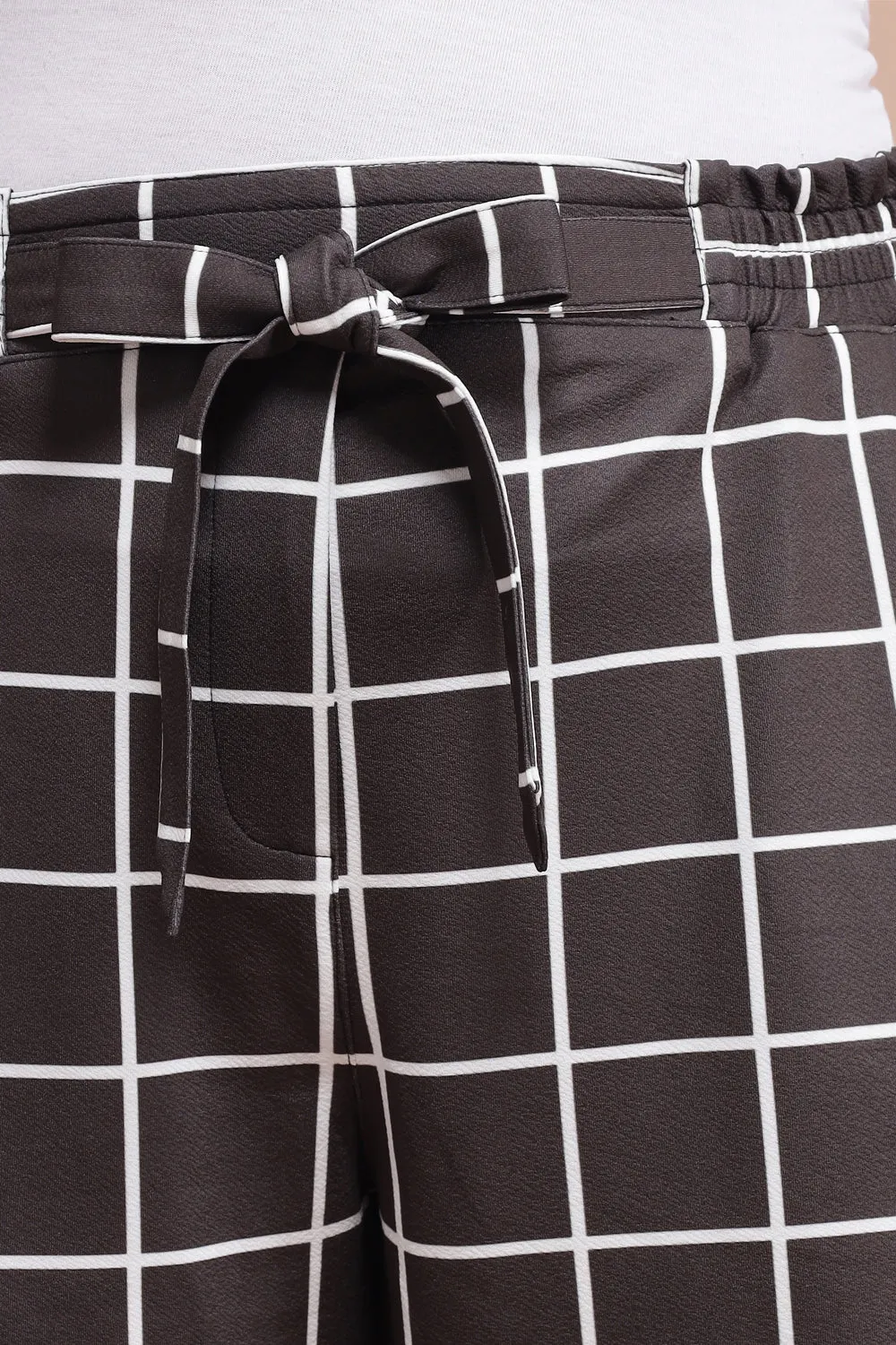 Black White Check Pants