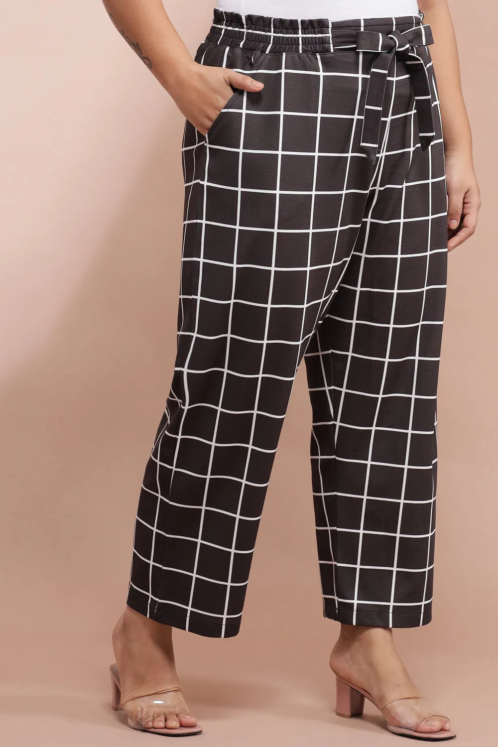 Black White Check Pants