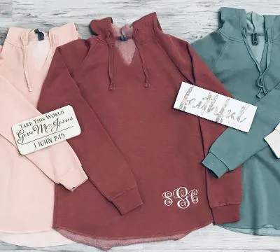 Blessed Beyond Measure Warm and Cozy Pastel Monogrammed Hoodie