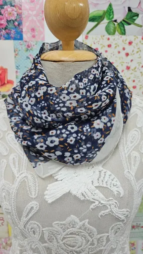 Blue Printed Scarf SE0304