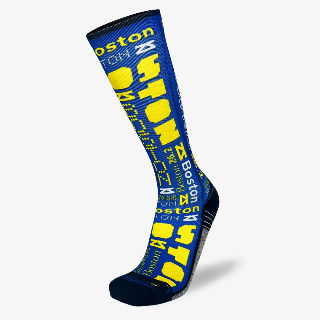 Boston Blue and Yellow Compression Socks (Knee-High)