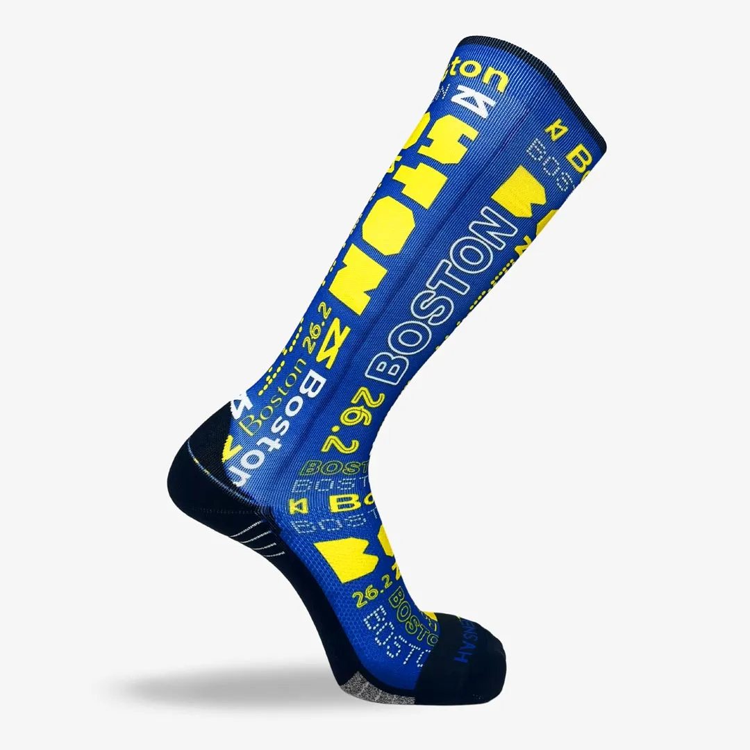 Boston Blue and Yellow Compression Socks (Knee-High)