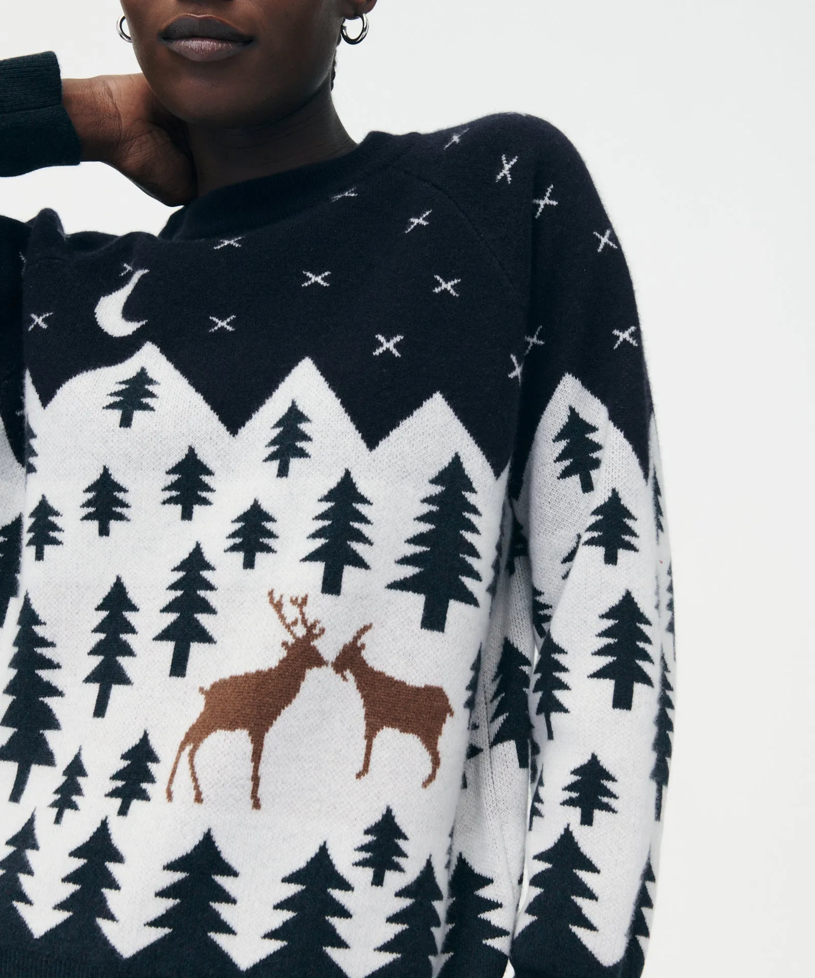 Cashmere Scenic Fair Isle Crewneck Sweater