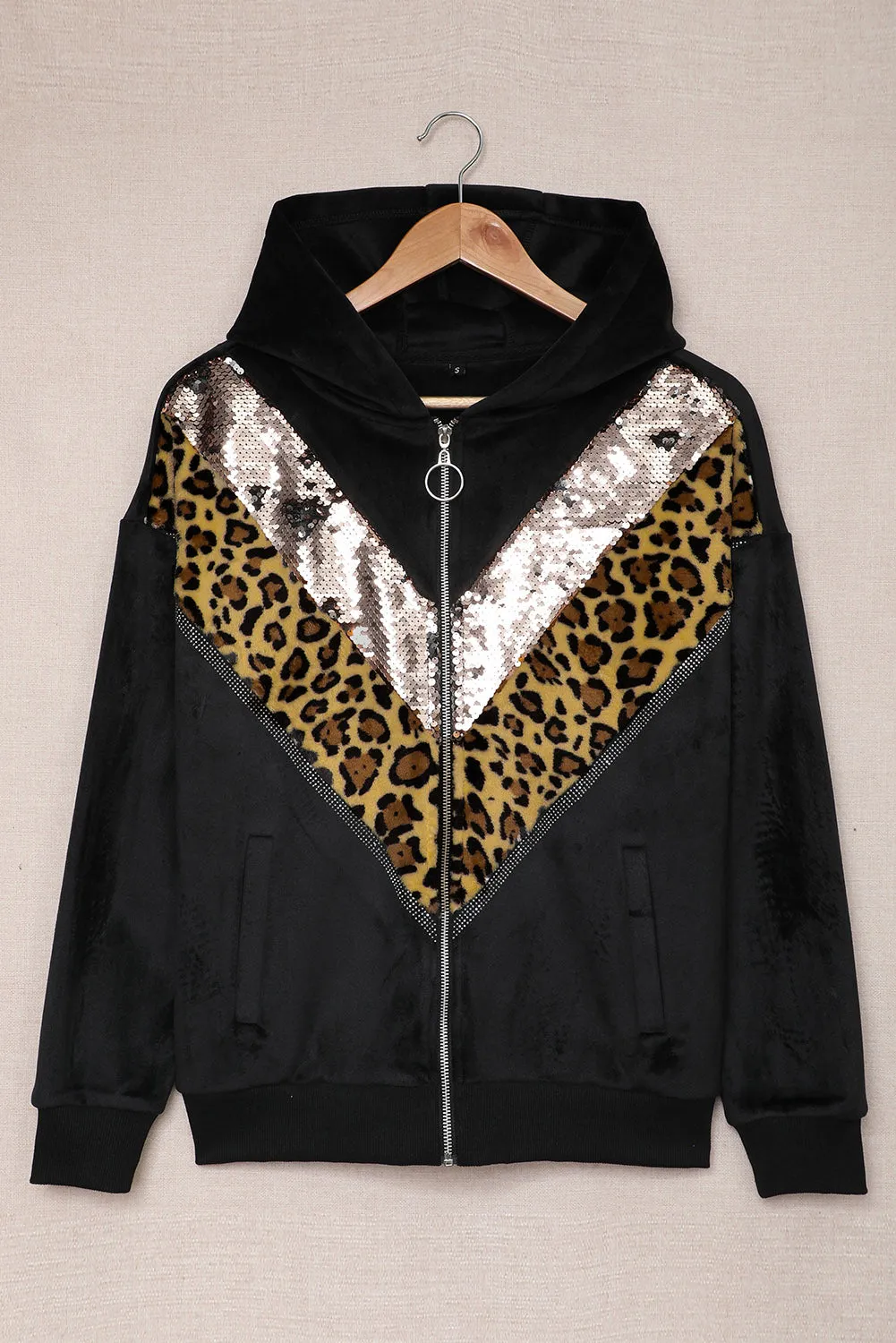 Chevron Hooded Zip up Jacket