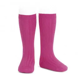 Condor Ribbed Socks- Bright Pink