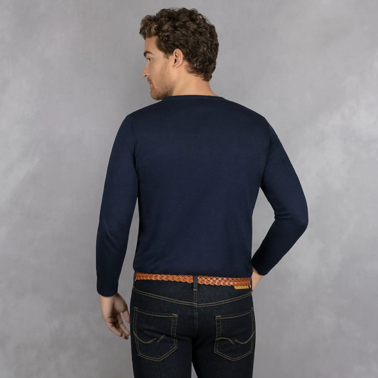 Cotton Pullover V-Neck Men