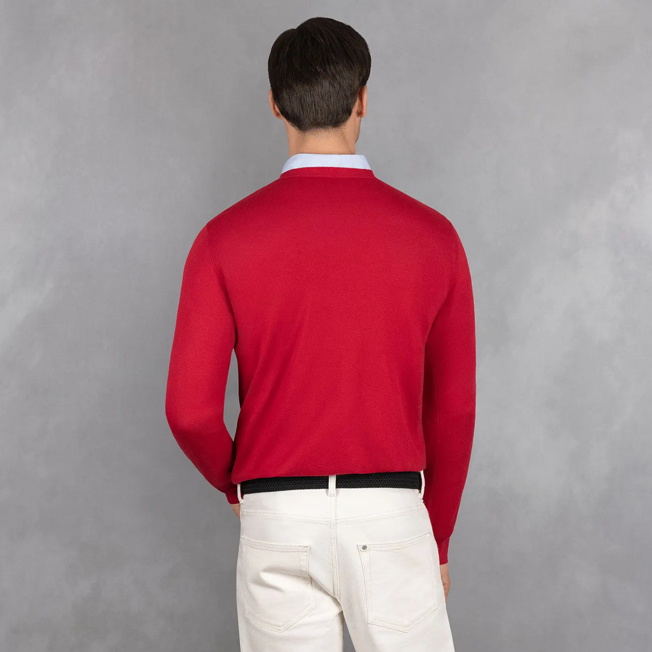 Cotton Pullover V-Neck Men