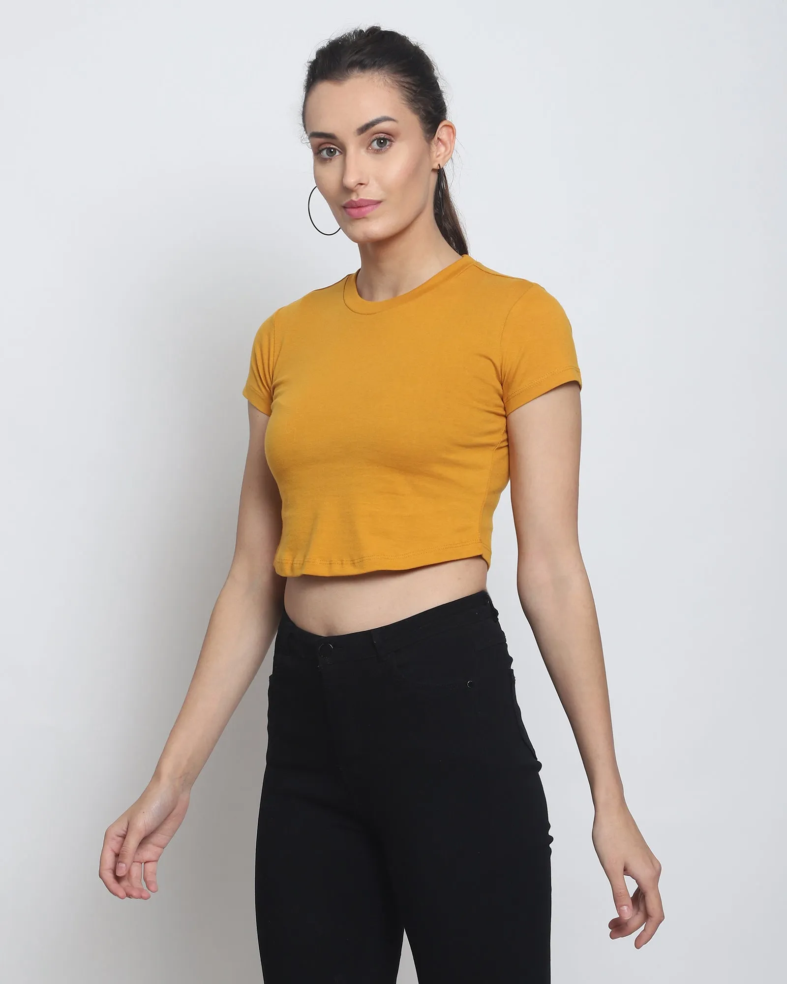 Crop Top: Solid Mustard