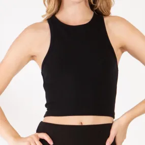 Cropped High Neck Tank Top