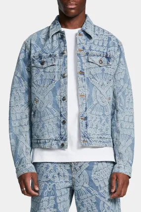 Daily Paper  Settle Macrame Denim Jacket - Blue