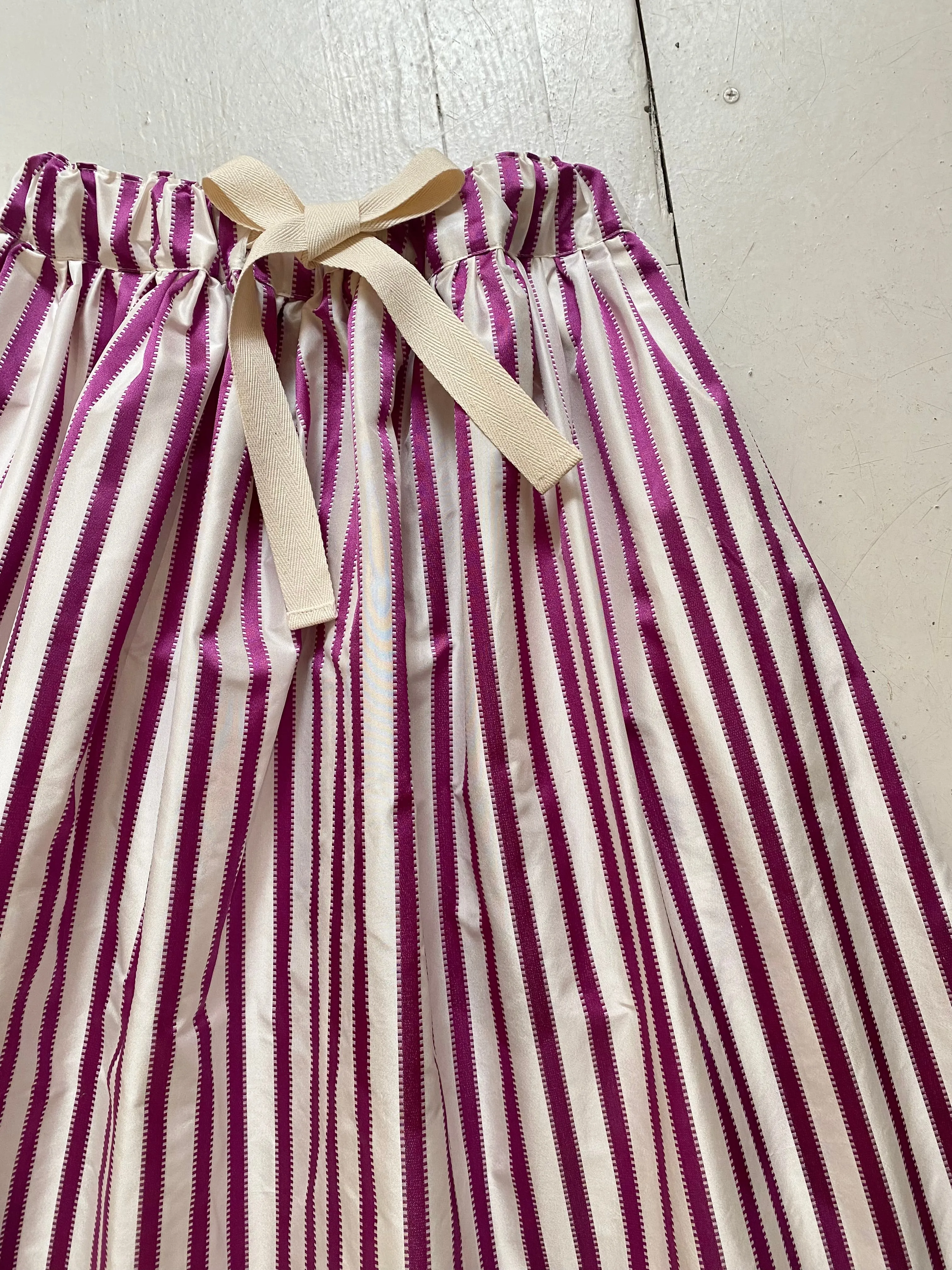 Dale Skirt in Cerise Stripe Silk