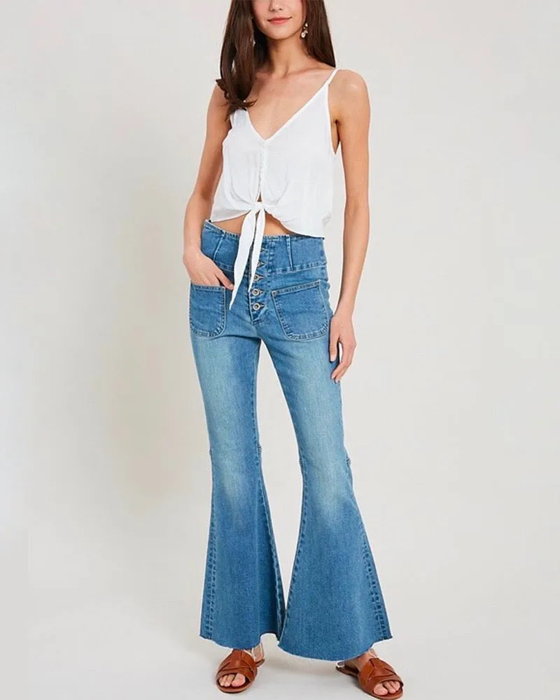 Denim High-Waist Flare Jeans