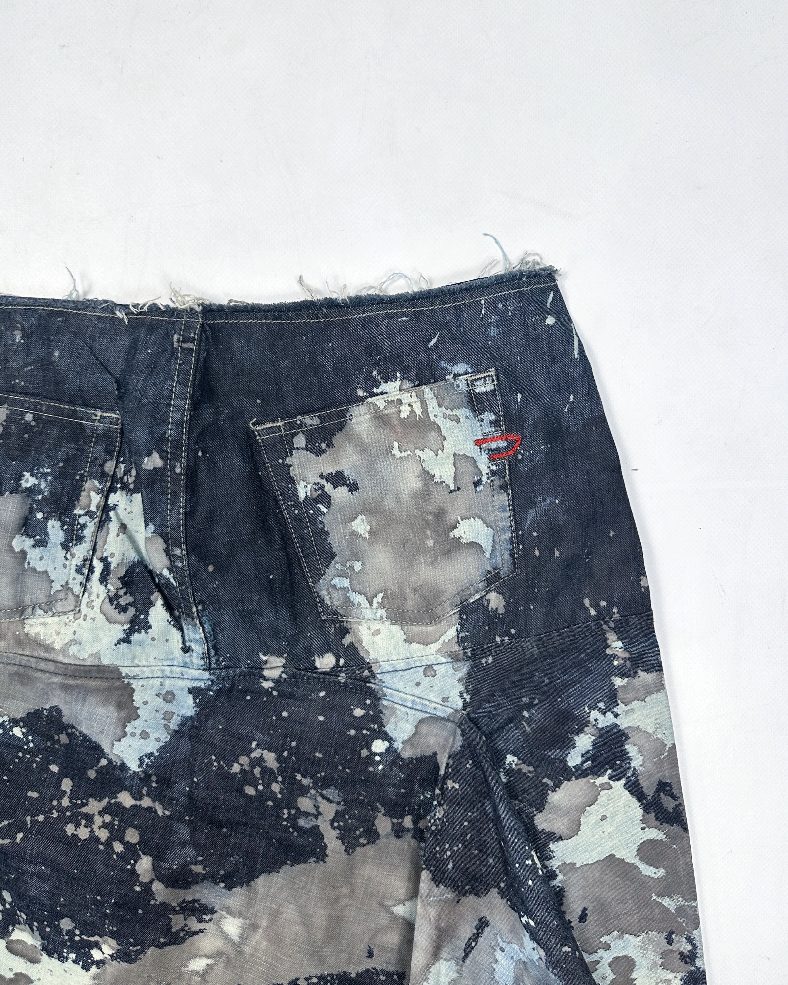 Diesel Splashed Long Denim Skirt 2000's