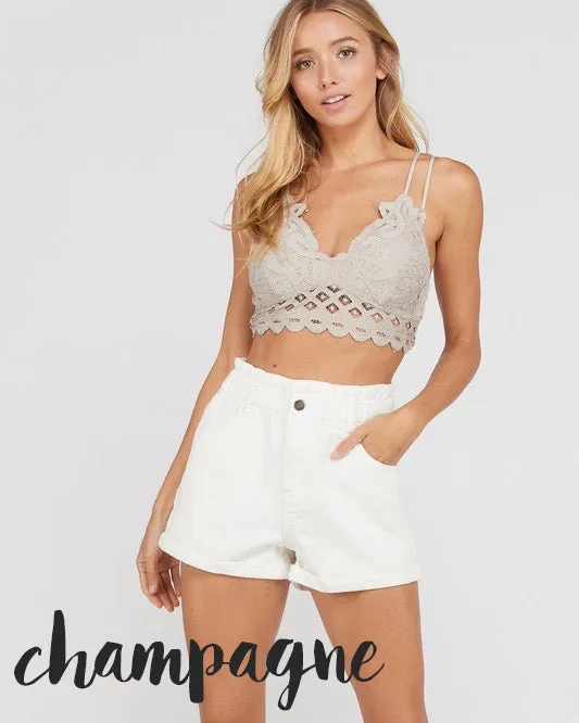 Double Strap Scalloped Lace Bralette - More Colors