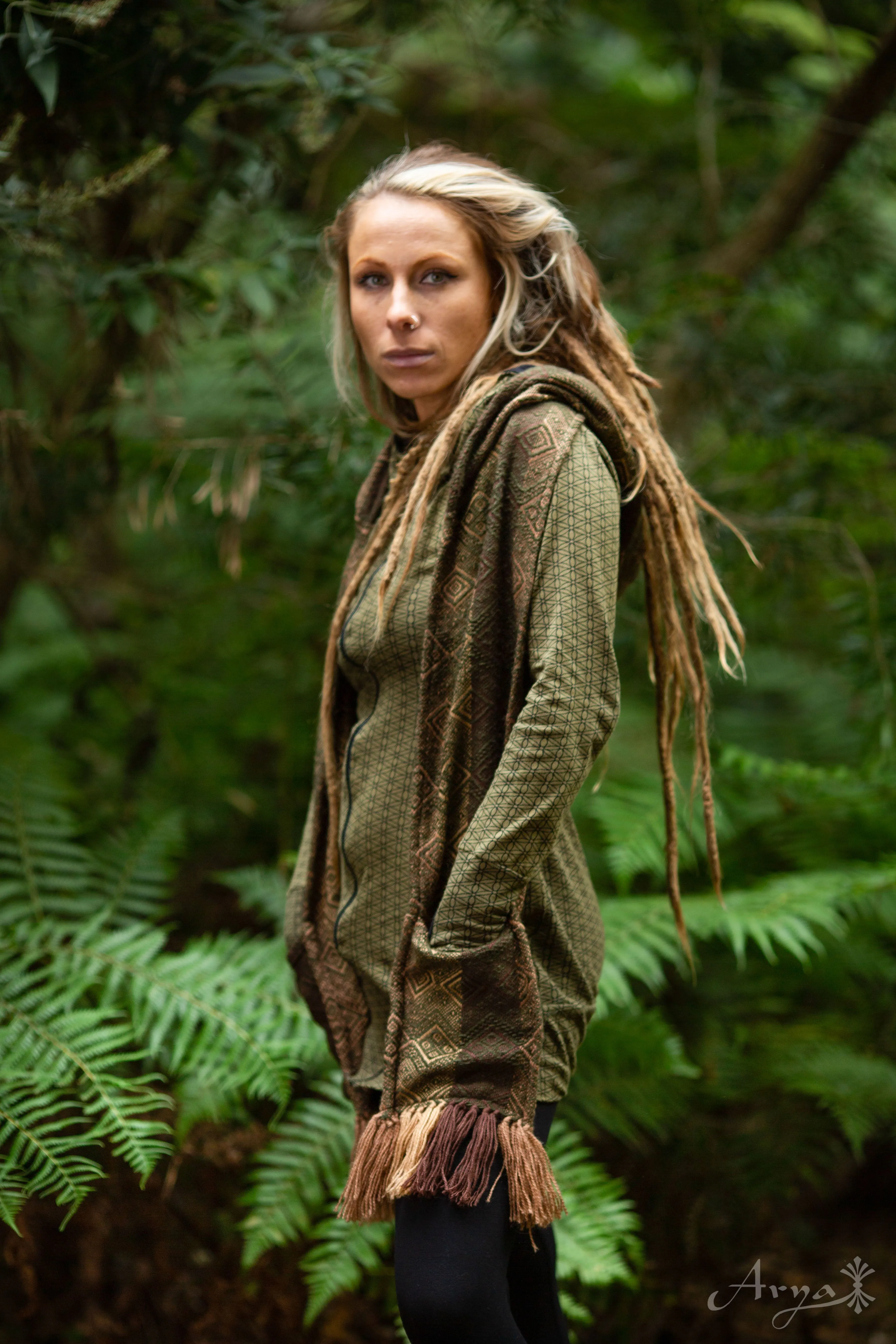 Earth Tribe Hoodie Scarf with Pockets