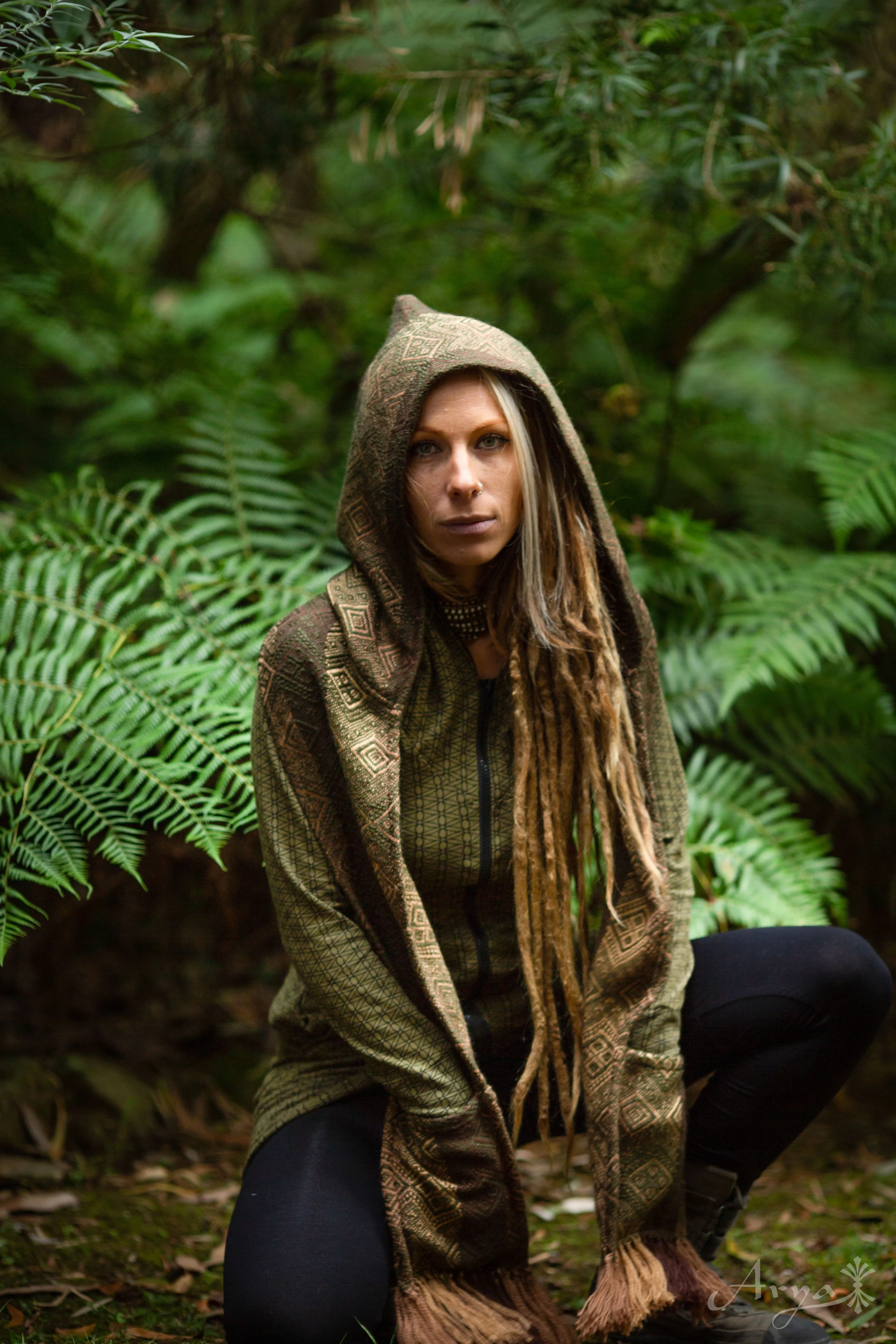 Earth Tribe Hoodie Scarf with Pockets