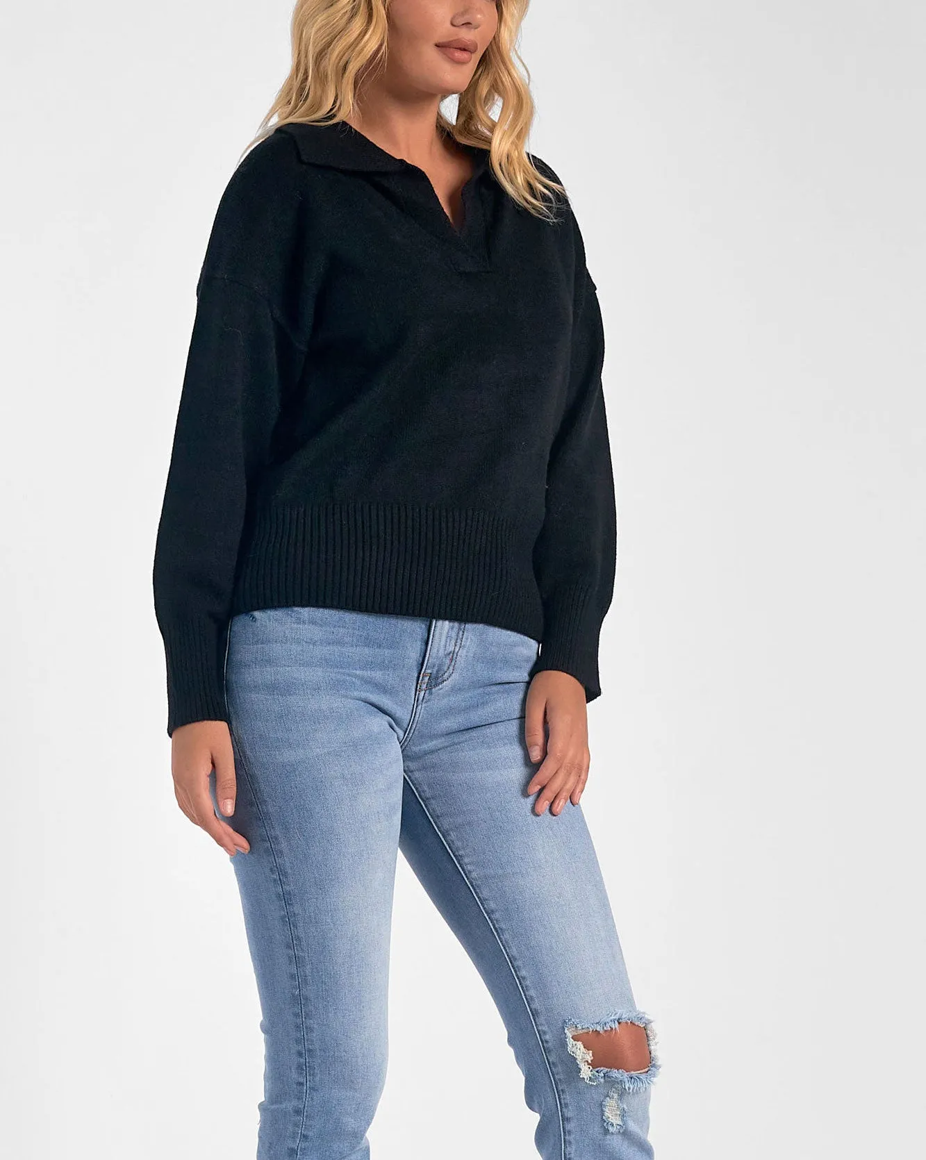 Elan Collared V-Neck Sweater